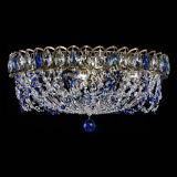 Люстра Хрустальный Каскад Ажур под бронзу Синяя в Самаре