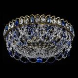 Люстра Хрустальный Каскад Ажур под бронзу Синяя в Самаре