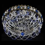 Люстра Хрустальный Каскад Ажур под бронзу Синяя в Самаре