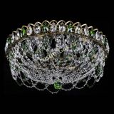 Люстра Хрустальный Каскад Ажур под бронзу Зеленая в Самаре