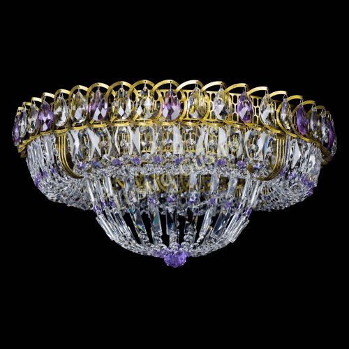 Люстра Кольцо Классика Пластинка фиолетовая под бронзу в Самаре Гусь Хрустальный