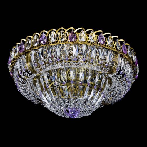 Люстра Кольцо Классика Пластинка фиолетовая под бронзу в Самаре Гусь Хрустальный