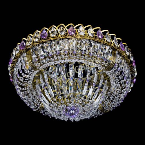 Люстра Кольцо Классика Пластинка фиолетовая под бронзу в Самаре Гусь Хрустальный