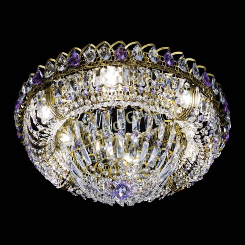 Люстра Кольцо Классика Пластинка фиолетовая под бронзу в Самаре Гусь Хрустальный