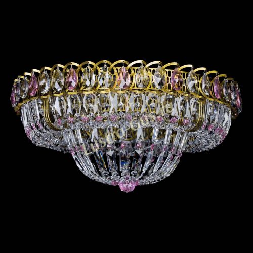 Люстра Кольцо Классика Пластинка розовая под бронзу в Самаре Гусь Хрустальный