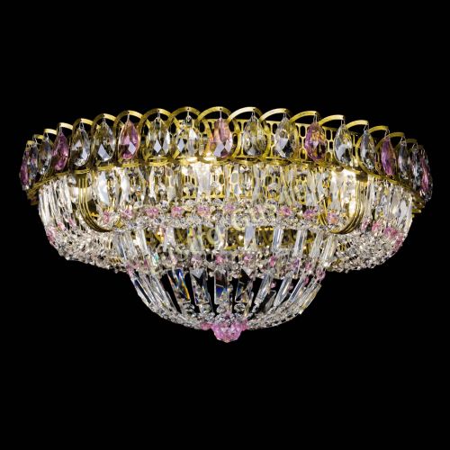 Люстра Кольцо Классика Пластинка розовая под бронзу в Самаре Гусь Хрустальный