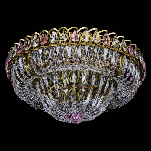 Люстра Кольцо Классика Пластинка розовая под бронзу в Самаре Гусь Хрустальный