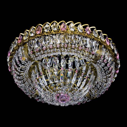 Люстра Кольцо Классика Пластинка розовая под бронзу в Самаре Гусь Хрустальный