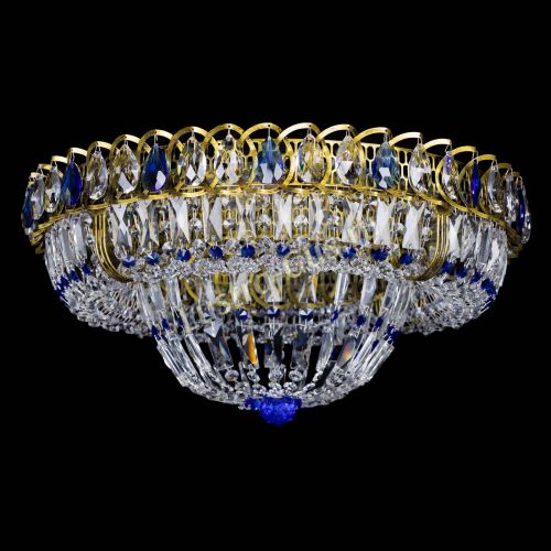 Люстра Кольцо Классика Пластинка синяя под бронзу в Самаре Гусь Хрустальный