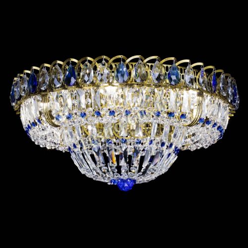 Люстра Кольцо Классика Пластинка синяя под бронзу в Самаре Гусь Хрустальный