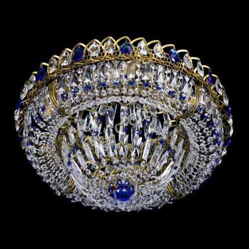 Люстра Кольцо Классика Пластинка синяя под бронзу в Самаре Гусь Хрустальный