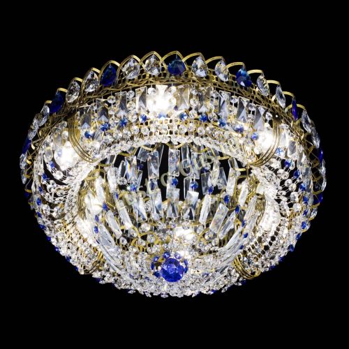 Люстра Кольцо Классика Пластинка синяя под бронзу в Самаре Гусь Хрустальный