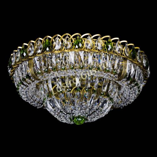 Люстра Кольцо Классика Пластинка зеленая под бронзу в Самаре Гусь Хрустальный