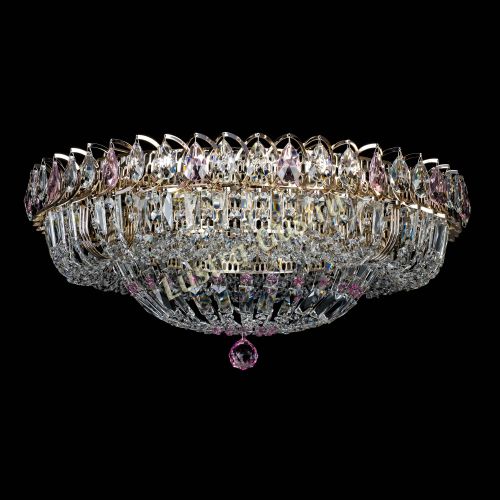 Люстра Кольцо Классика Пластинка розовая в Самаре Гусь Хрустальный