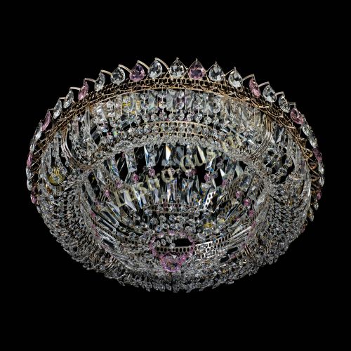 Люстра Кольцо Классика Пластинка розовая в Самаре Гусь Хрустальный