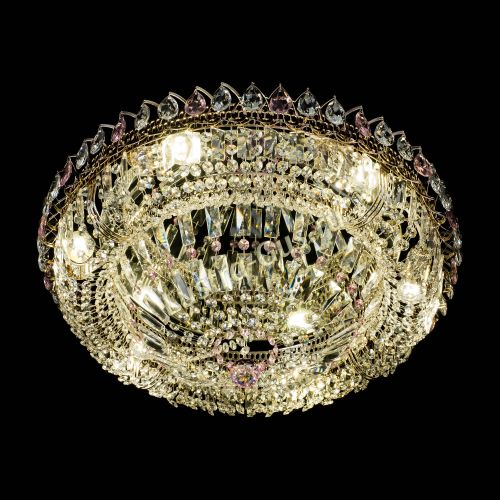 Люстра Кольцо Классика Пластинка розовая в Самаре Гусь Хрустальный