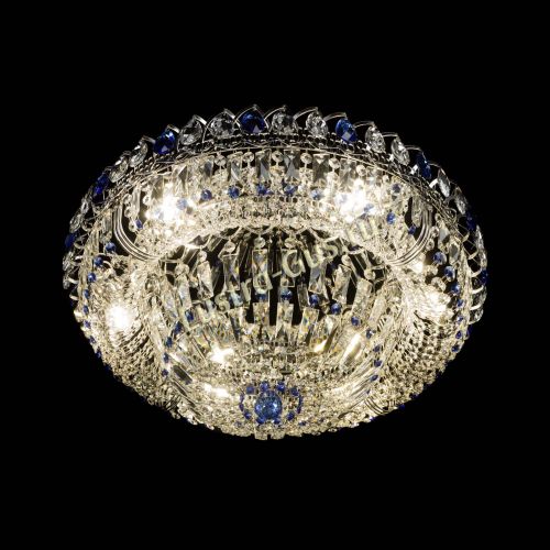 Люстра Кольцо Пластинка 600 мм синяя в Самаре Гусь Хрустальный