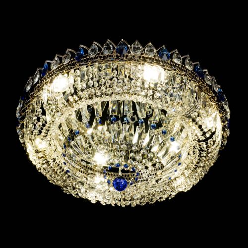 Люстра Кольцо Классика Пластинка синяя в Самаре Гусь Хрустальный