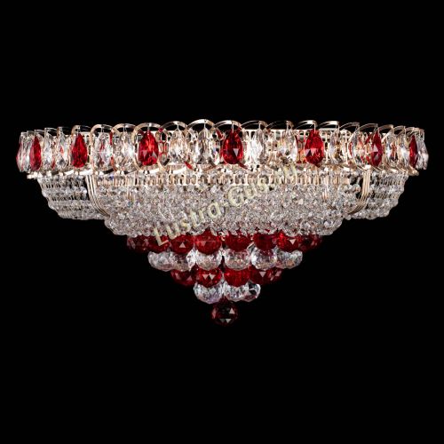 Люстра Кольцо пирамида шар 40 мм красная в Самаре Гусь Хрустальный