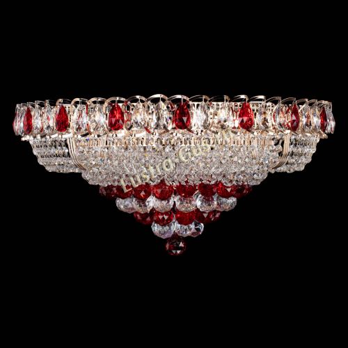 Люстра Кольцо пирамида шар 40 мм красная в Самаре Гусь Хрустальный