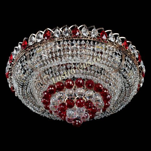 Люстра Кольцо пирамида шар 40 мм красная в Самаре Гусь Хрустальный