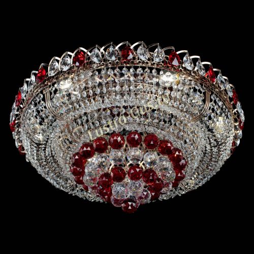 Люстра Кольцо пирамида шар 40 мм красная в Самаре Гусь Хрустальный