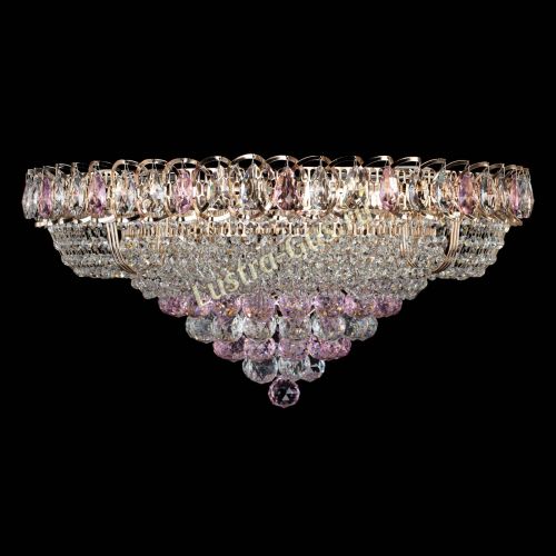 Люстра Кольцо пирамида шар 40 мм розовая в Самаре Гусь Хрустальный