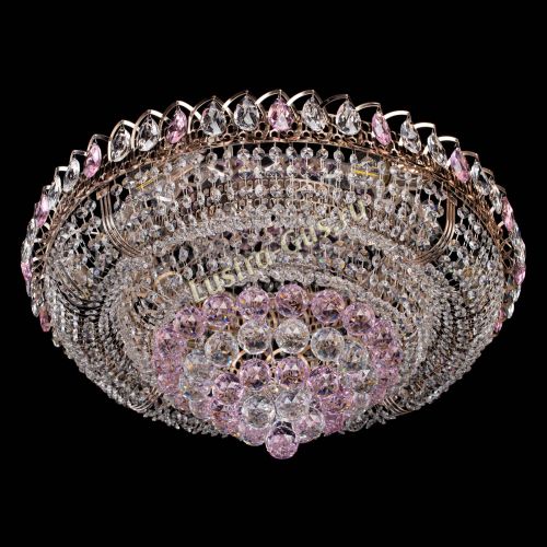 Люстра Кольцо пирамида шар 40 мм розовая в Самаре Гусь Хрустальный