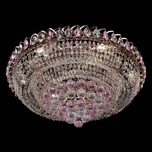 Люстра Кольцо пирамида шар 40 мм розовая в Самаре Гусь Хрустальный