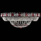 Люстра Кольцо Классика №8 Черная с красными подвесками в Самаре