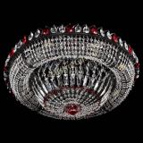 Люстра Кольцо Классика №8 Черная с красными подвесками в Самаре
