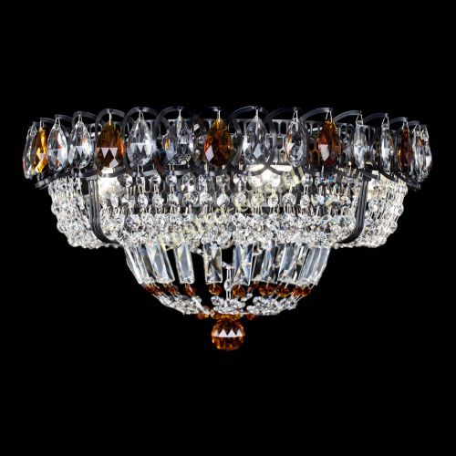 Люстра Кольцо Классика Черная с чайными подвесками в Самаре Гусь Хрустальный