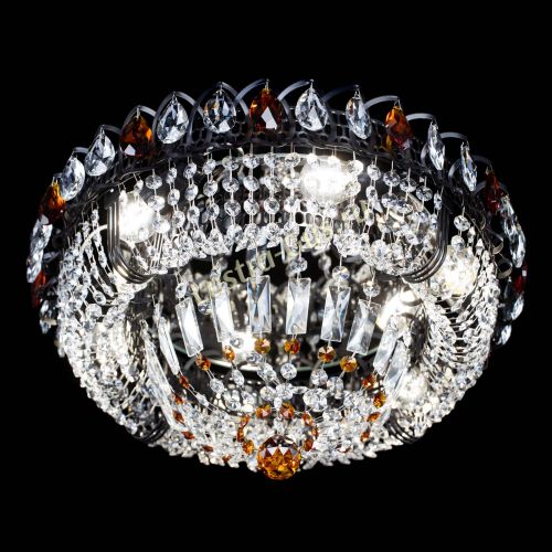 Люстра Кольцо Классика Черная с чайными подвесками в Самаре Гусь Хрустальный