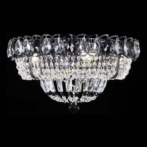 Люстра Кольцо Классика Черная с черными подвесками в Самаре Гусь Хрустальный