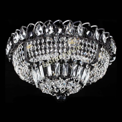 Люстра Кольцо Классика Черная с черными подвесками в Самаре Гусь Хрустальный