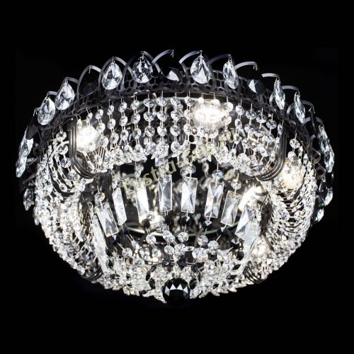 Люстра Кольцо Классика Черная с черными подвесками в Самаре Гусь Хрустальный