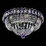 Люстра Кольцо Классика Черная с фиолетовыми подвесками в Самаре