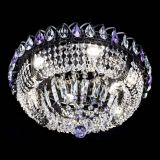 Люстра Кольцо Классика Черная с фиолетовыми подвесками в Самаре