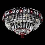 Люстра Кольцо Классика Черная с красными подвесками в Самаре