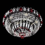 Люстра Кольцо Классика Черная с красными подвесками в Самаре