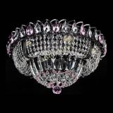 Люстра Кольцо Классика Черная с розовыми подвесками в Самаре