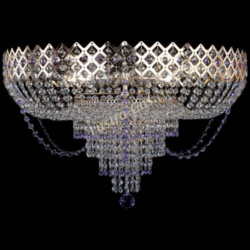 Люстра Корона №11 фиолетовая в Самаре Гусь Хрустальный