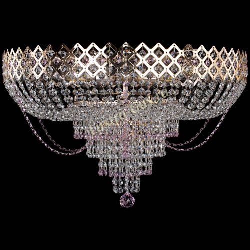 Люстра Корона №11 розовая в Самаре Гусь Хрустальный