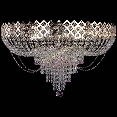 Люстра Корона №11 розовая в Самаре Гусь Хрустальный