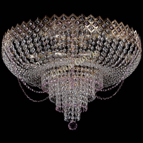 Люстра Корона №11 розовая в Самаре Гусь Хрустальный