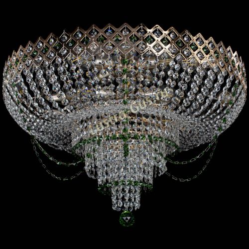 Люстра Корона №11 зеленая в Самаре Гусь Хрустальный