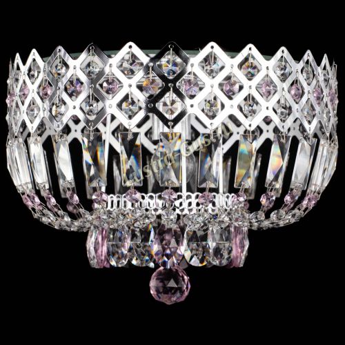 Люстра Корона пластинка №1 розовая в Самаре Гусь Хрустальный