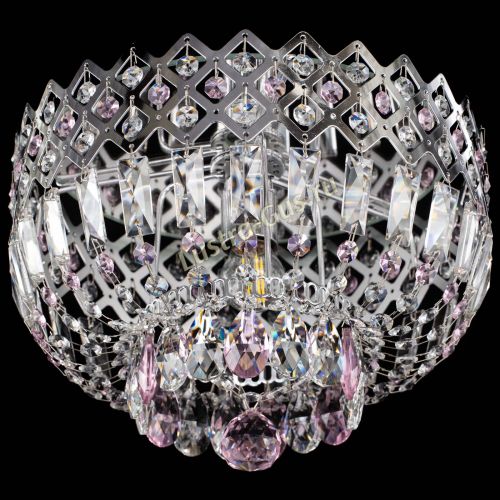 Люстра Корона пластинка №1 розовая в Самаре Гусь Хрустальный