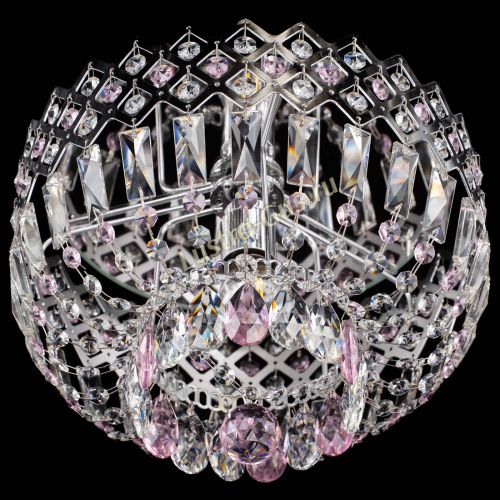 Люстра Корона пластинка №1 розовая в Самаре Гусь Хрустальный