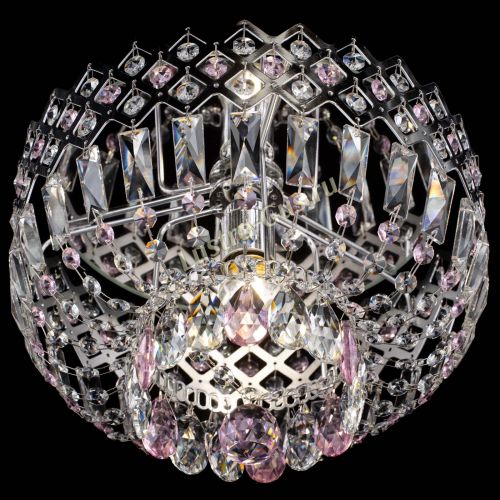 Люстра Корона пластинка №1 розовая в Самаре Гусь Хрустальный